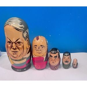 Russian Leader Nesting Dolls Matryoshka 5 Premier Set 6.5 hand Painted